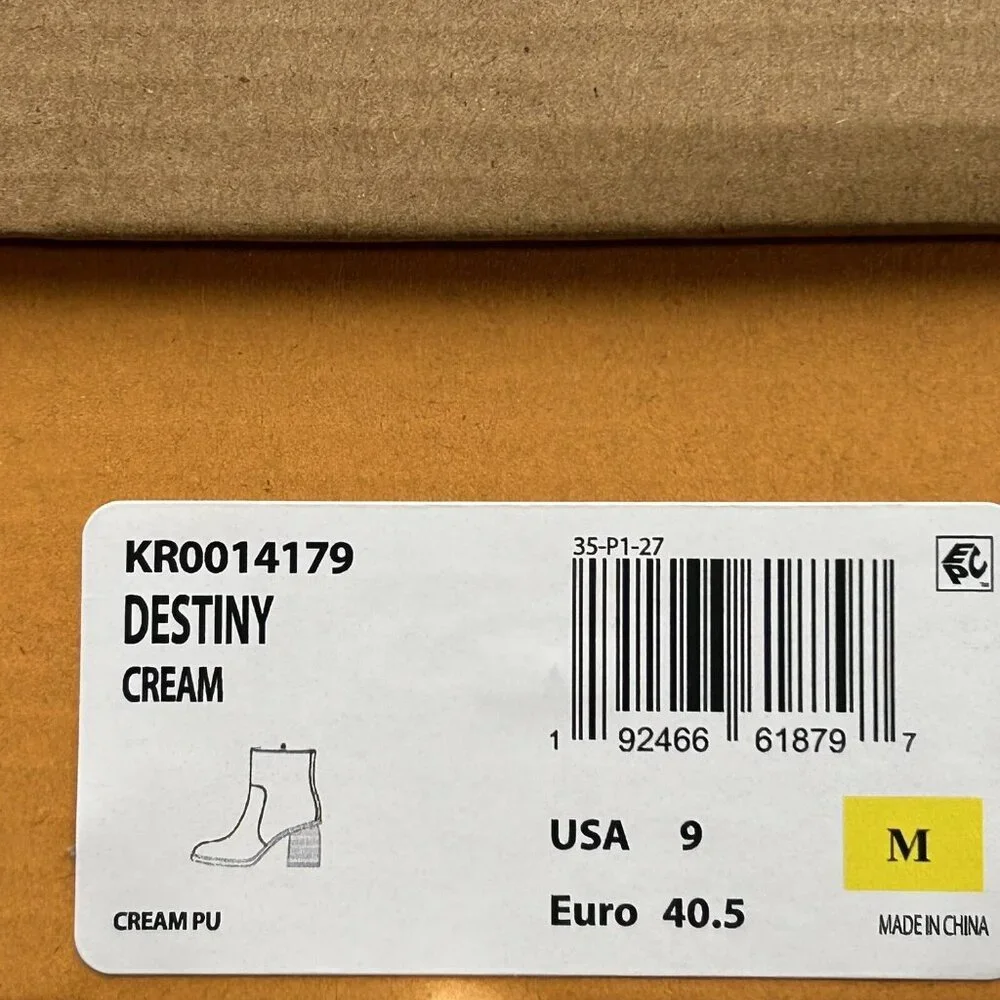 Korks Destiny Women’s Ankle Bootie Size 7.5-9‎ Cream- Beige- Tan Side Zip Boots
